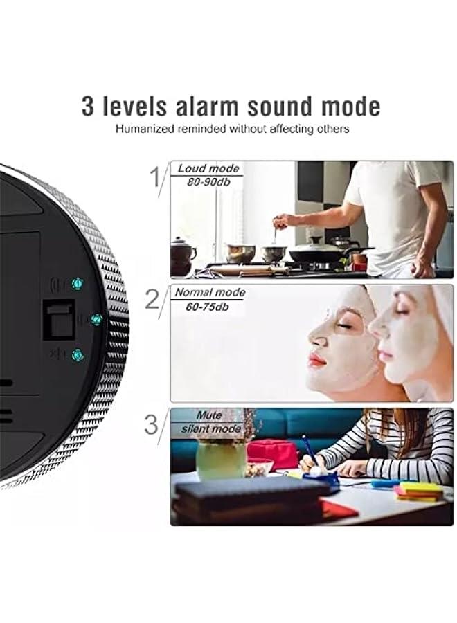 Beauenty Digital Kitchen Timers, Magnetic Visual Timer Large LED Display Magnetic Countdown Countup Timer Volume Adjustable for Classroom Cooking Baking Teaching, Easy for Kids and Seniors (Black) - Image 5